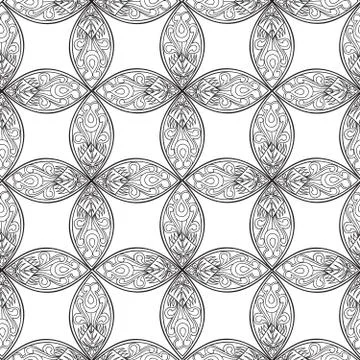 Floral seamless pattern. Linear ornament. Abstract background Stock Illustration