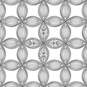 Floral seamless pattern. Linear ornament. Abstract background Illustrazione stock