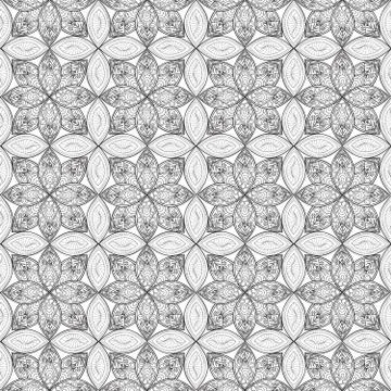 Floral seamless pattern. Linear ornament. Abstract background Stock Illustration