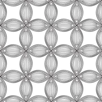 Floral seamless pattern. Linear ornament. Abstract background Stock Illustration
