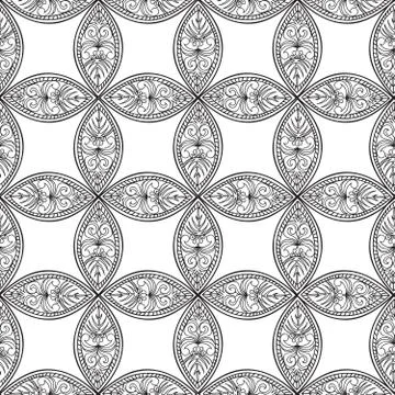 Floral seamless pattern. Linear ornament. Abstract background Stockillustratie