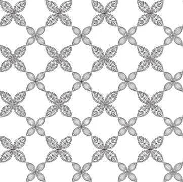 Floral seamless pattern. Linear ornament. Abstract background Stock Illustration