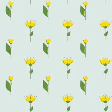 Floral seamless pattern made of blossom meadow plants and field flowers. Stock Illustration