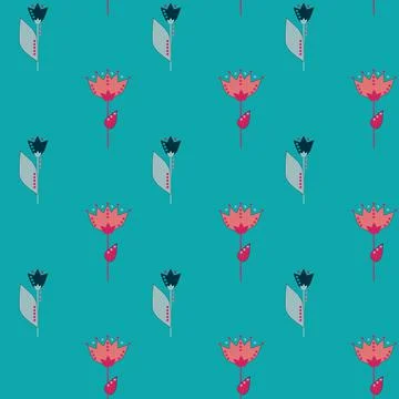 Floral seamless pattern made of blossom meadow plants and field flowers. Stock Illustration