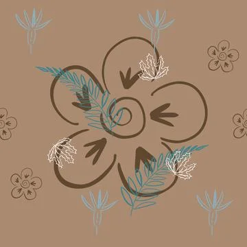 Floral seamless pattern made of blossom meadow plants and field flowers. Stock Illustration