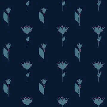 Floral seamless pattern made of blossom meadow plants and field flowers. Stock Illustration