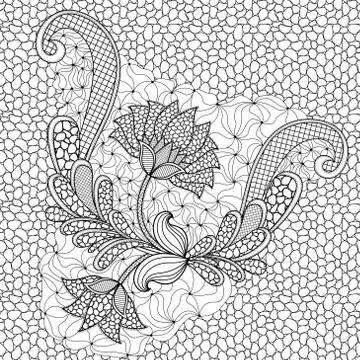 Floral seamless pattern with Pebble background Stock Illustration