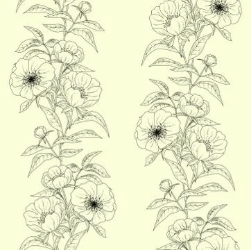 Floral seamless pattern with peonies. Stock Illustration