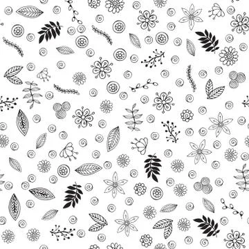 Floral seamless pattern. Plant texture for fabric, wrapping, wallpaper and paper Stock Illustration