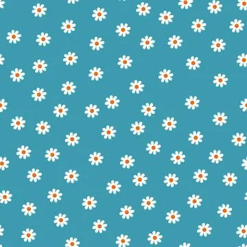 Floral seamless pattern. Plants and flowers cute summer print. Vector Stock Illustration