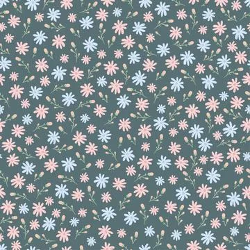 Floral seamless pattern. Pretty flowers. Printing with small pink flowers. Di Illustrazione stock