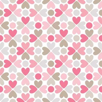 Floral  seamless pattern. Red, pink, gray, brown and white Stock Illustration