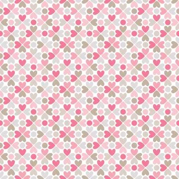 Floral  seamless pattern. Red, pink, gray, brown and white Stock Illustration