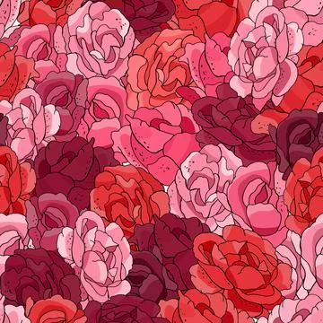 Floral seamless pattern of roses. Endless textures for wedding decoration, po Illustrazione stock