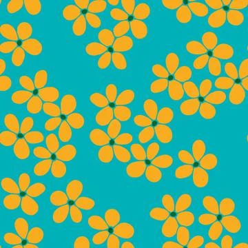 Floral Seamless Pattern. Simple Colorful Background with Flower. Stock Illustration