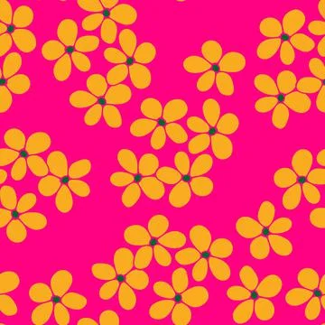 Floral Seamless Pattern. Simple Colorful Background with Flower. Stock Illustration