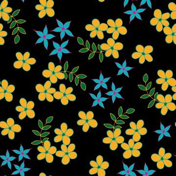 Floral Seamless Pattern. Simple Colorful Background with Flower. Stockillustratie