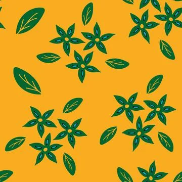 Floral Seamless Pattern. Simple Colorful Background with Flower. Stock Illustration