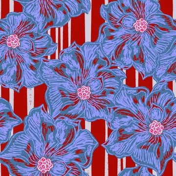 Floral seamless pattern with sketch elements, plant blooming natural ornament 스톡 일러스트