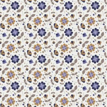 Floral seamless pattern with small flowers Stock Illustration