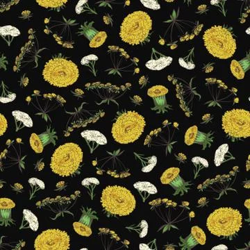 Floral seamless pattern with spring flowers - fashion seamless texture with 스톡 일러스트