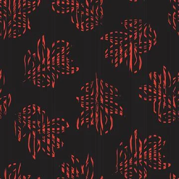 Floral Seamless Pattern with striped textures Stock Illustration