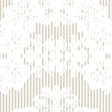 Floral Seamless Pattern with striped textures Illustrazione stock