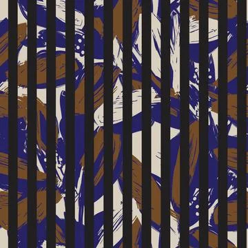 Floral Seamless Pattern with striped textures Illustrazione stock