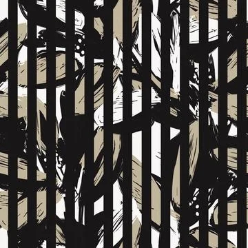 Floral Seamless Pattern with striped textures Illustrazione stock