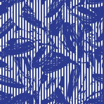 Floral Seamless Pattern with striped textures Stock Illustration