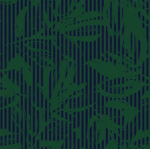 Floral Seamless Pattern with striped textures Illustrazione stock