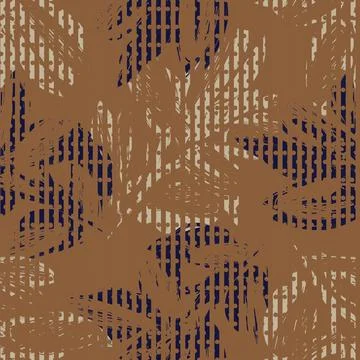 Floral Seamless Pattern with striped textures Illustrazione stock