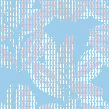 Floral Seamless Pattern with striped textures Stock Illustration