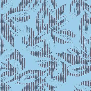 Floral Seamless Pattern with striped textures Illustrazione stock