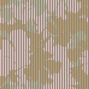 Floral Seamless Pattern with striped textures Stock Illustration