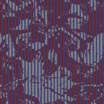 Floral Seamless Pattern with striped textures Stock Illustration
