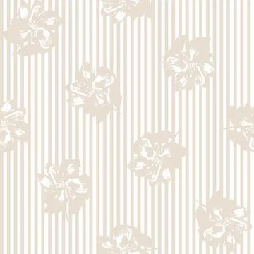Floral Seamless Pattern with striped textures Illustrazione stock