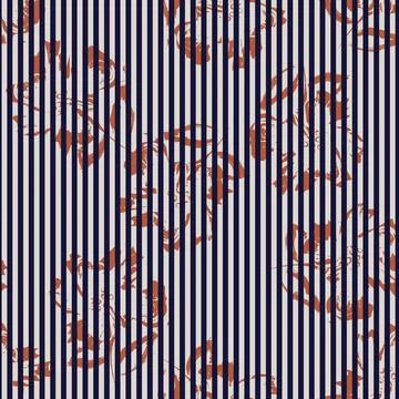 Floral Seamless Pattern with striped textures Stock Illustration