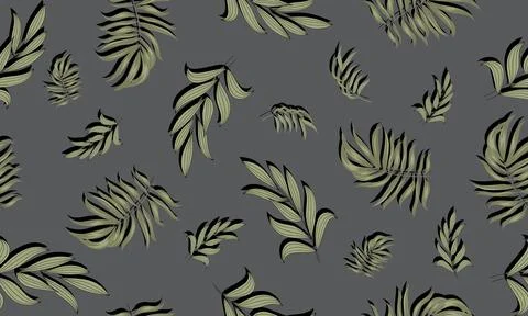 Floral seamless pattern. summer exotic jungle plant tropical palm leaves. Stock Illustration
