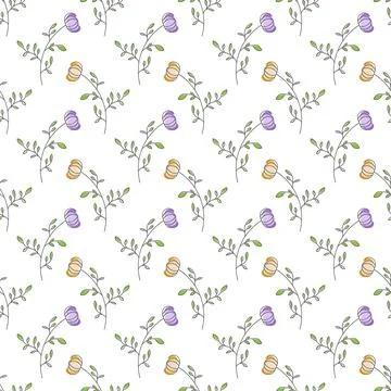Floral seamless pattern for textures, textiles and simple backgrounds Stock Illustration