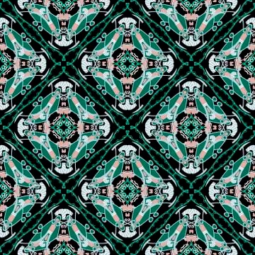 Floral seamless pattern. Vector arabesque background. Ethnic tribal repeat ba 스톡 일러스트