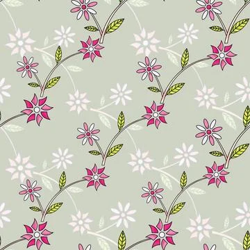 Floral Seamless Pattern. Vector Background Stock Illustration