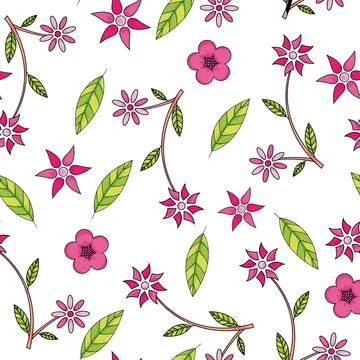 Floral Seamless Pattern. Vector Background Illustrazione stock