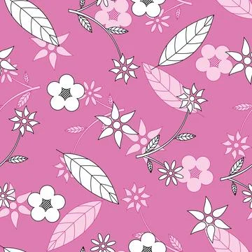 Floral Seamless Pattern. Vector Background Stock Illustration