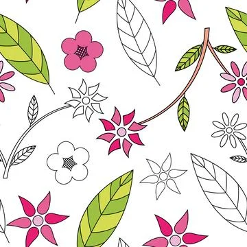 Floral Seamless Pattern. Vector Background Illustrazione stock