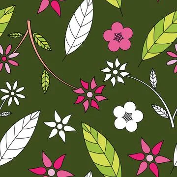 Floral Seamless Pattern. Vector Background Stock Illustration