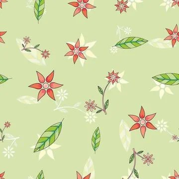 Floral Seamless Pattern. Vector Background Stock Illustration