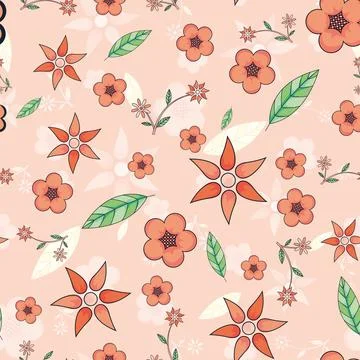 Floral Seamless Pattern. Vector Background Stock Illustration