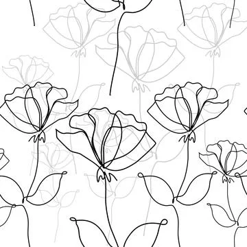Floral Seamless Pattern Vector Stock Illustration