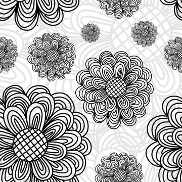 Floral Seamless Pattern Vector Illustrazione stock